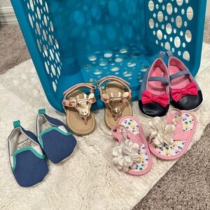 Baby girl shoes. 3-6mo, 6-9mo, 6-12mo and sz 2. Like new, never worn.🐰🐣🐭